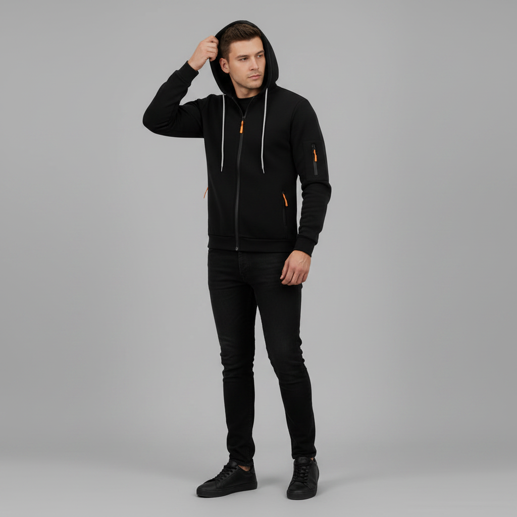 Utility-Hoodie Herren | Sweatshirt mit Reißverschluss