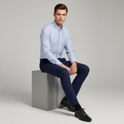 Antonio Gestreiftes Herrenhemd | Herren Hemden Langarm Sommer