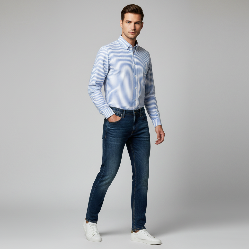 Antonio Gestreiftes Herrenhemd | Herren Hemden Langarm Sommer
