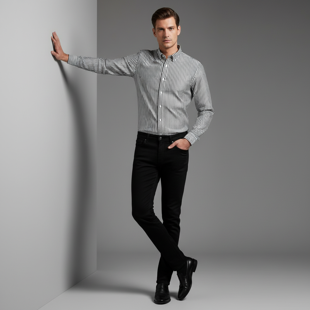 Antonio Gestreiftes Herrenhemd | Herren Hemden Langarm Sommer