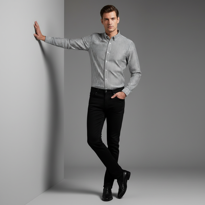 Antonio Gestreiftes Herrenhemd | Herren Hemden Langarm Sommer