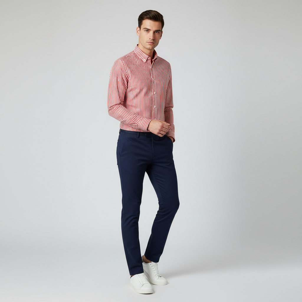 Antonio Gestreiftes Herrenhemd | Herren Hemden Langarm Sommer