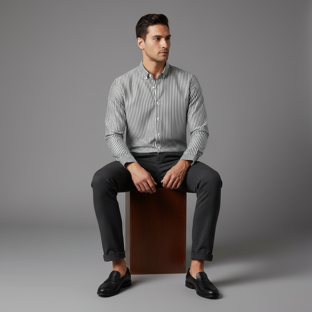Antonio Gestreiftes Herrenhemd | Herren Hemden Langarm Sommer