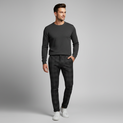 Sasha Chinohose | Kariert | Herrenhose Slim Fit