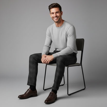 Sasha Chinohose | Kariert | Herrenhose Slim Fit