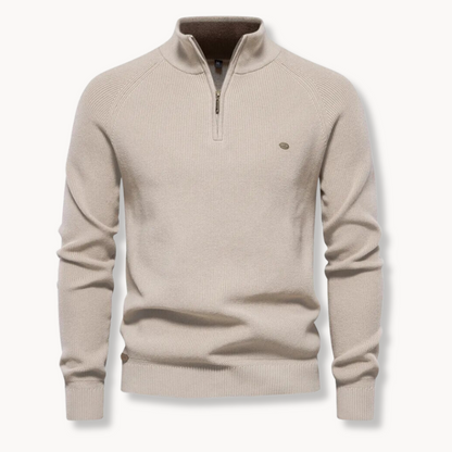 Schwarzer Herrenpullover mit Reißverschluss | Slim-Fit Strickpullover 5