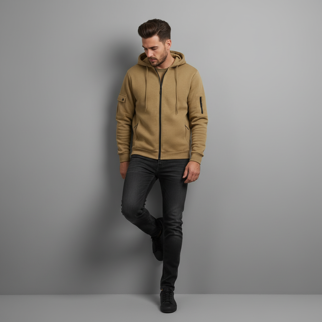 Utility-Hoodie Herren | Sweatshirt mit Reißverschluss